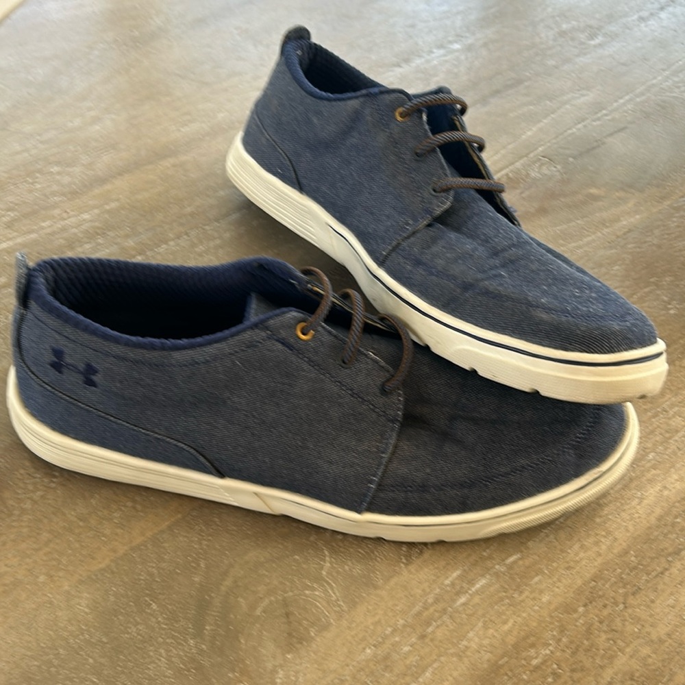Men’s Under Armour “Street Encounter III”. Size 12. Slip on blue denim/chambray